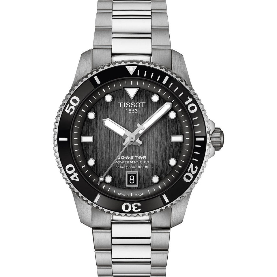 Tissot Seastar 1000 Powermatic 80 40mm Grey Dial Watch