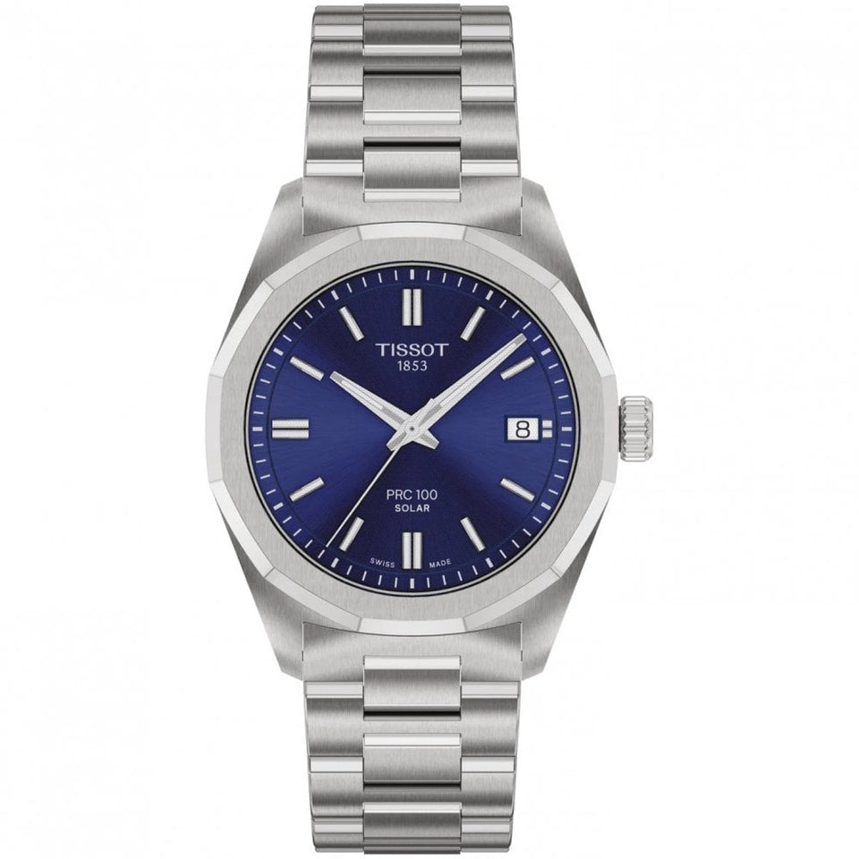 Tissot Ladies PRC 100 Solar 34mm Blue Dial Watch