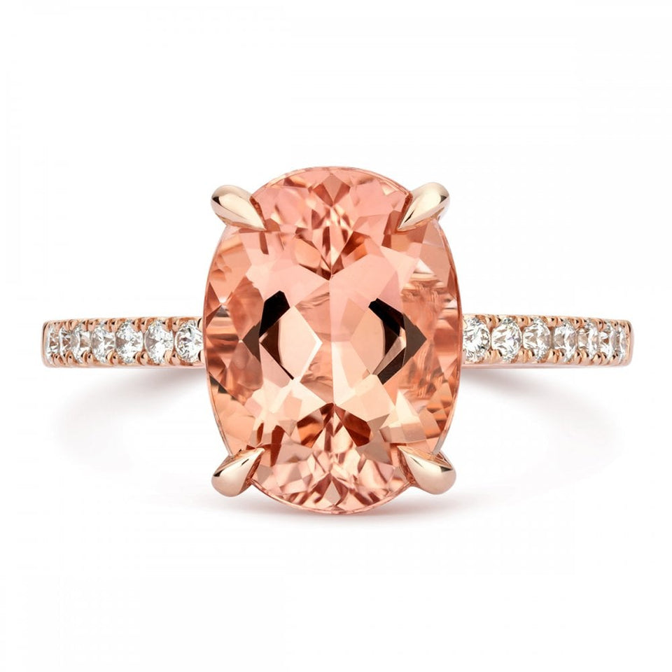 Tivon 18ct Rose Gold Morganite Ring Size 'M'