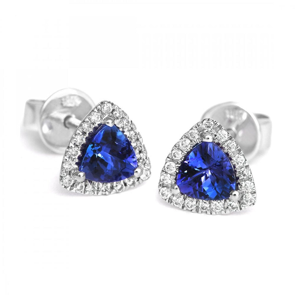 Tivon 18ct White Gold Diamond & Tanzanite Earrings