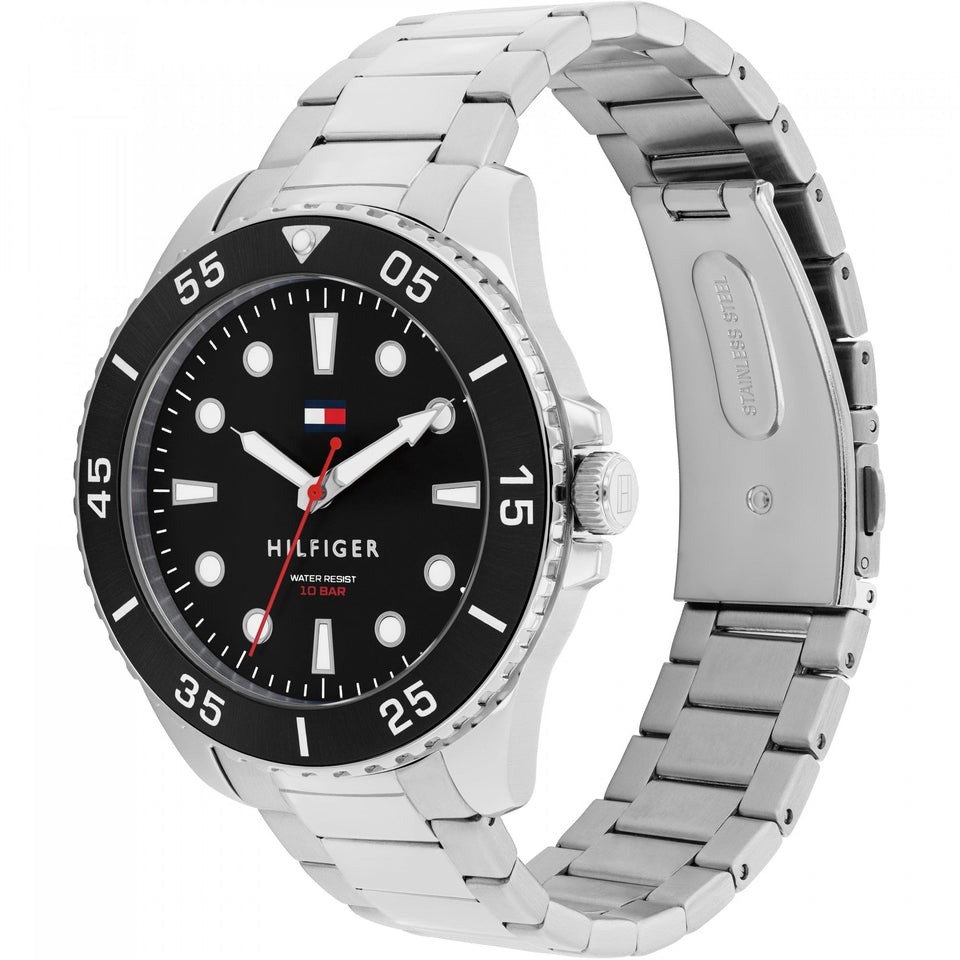 Tommy Hilfiger Gents Black Dial 42mm Bracelet Watch