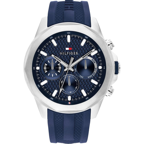 Tommy Hilfiger Gent's Lars 46mm Blue Dial Silicone Strap Watch