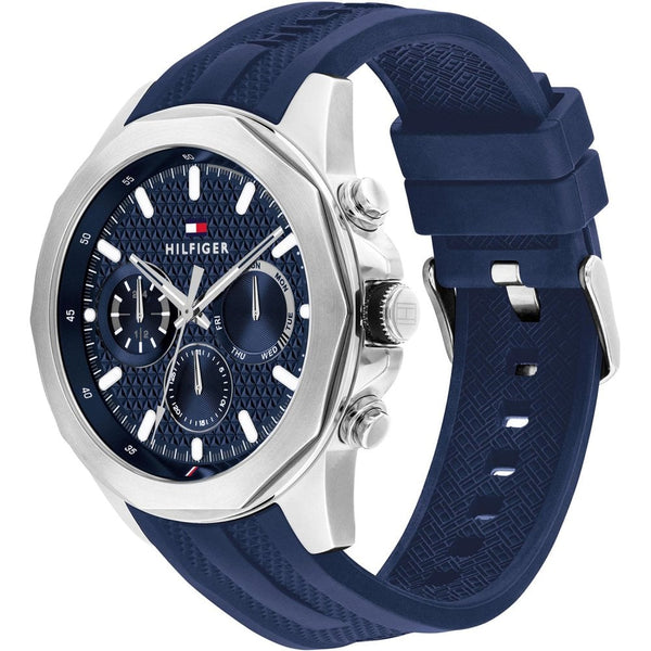 Tommy Hilfiger Gent's Lars 46mm Blue Dial Silicone Strap Watch