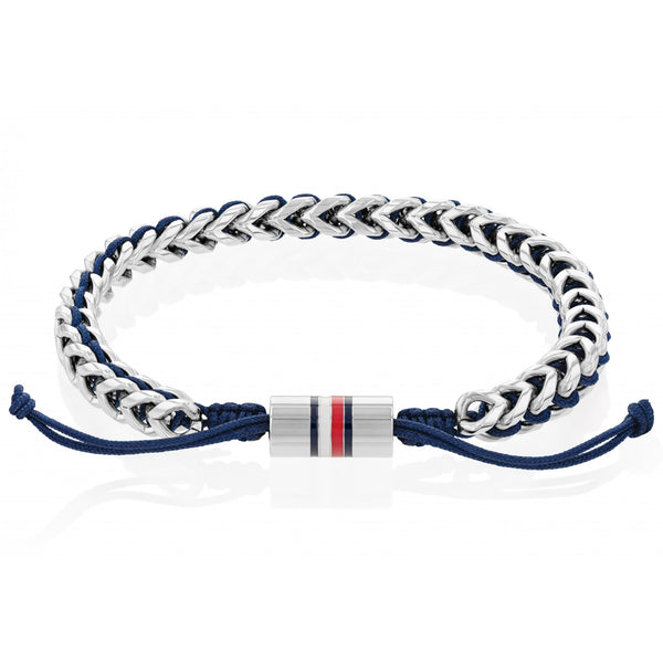 Tommy Hilfiger Gents Metal Meets Braids Navy Nylon Bracelet