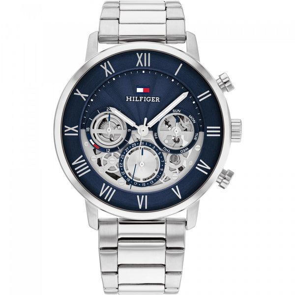 Tommy Hilfiger Gents Open Blue Dial 44mm Bracelet Watch