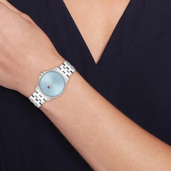 Tommy Hilfiger Ladies 30mm Blue Dial Stainless Steel Watch