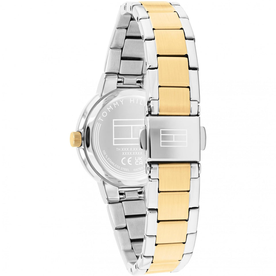 Tommy Hilfiger Ladies Becca White Dial Two Tone Watch