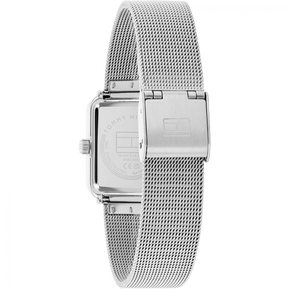 Tommy Hilfiger Ladies Blue Dial Sqaure Mesh Bracelet Watch