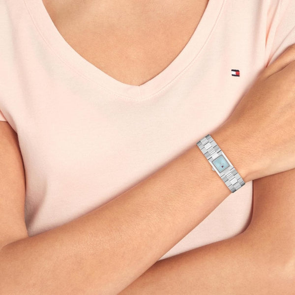 Tommy Hilfiger Ladies Blue Square Dial Bracelet Watch