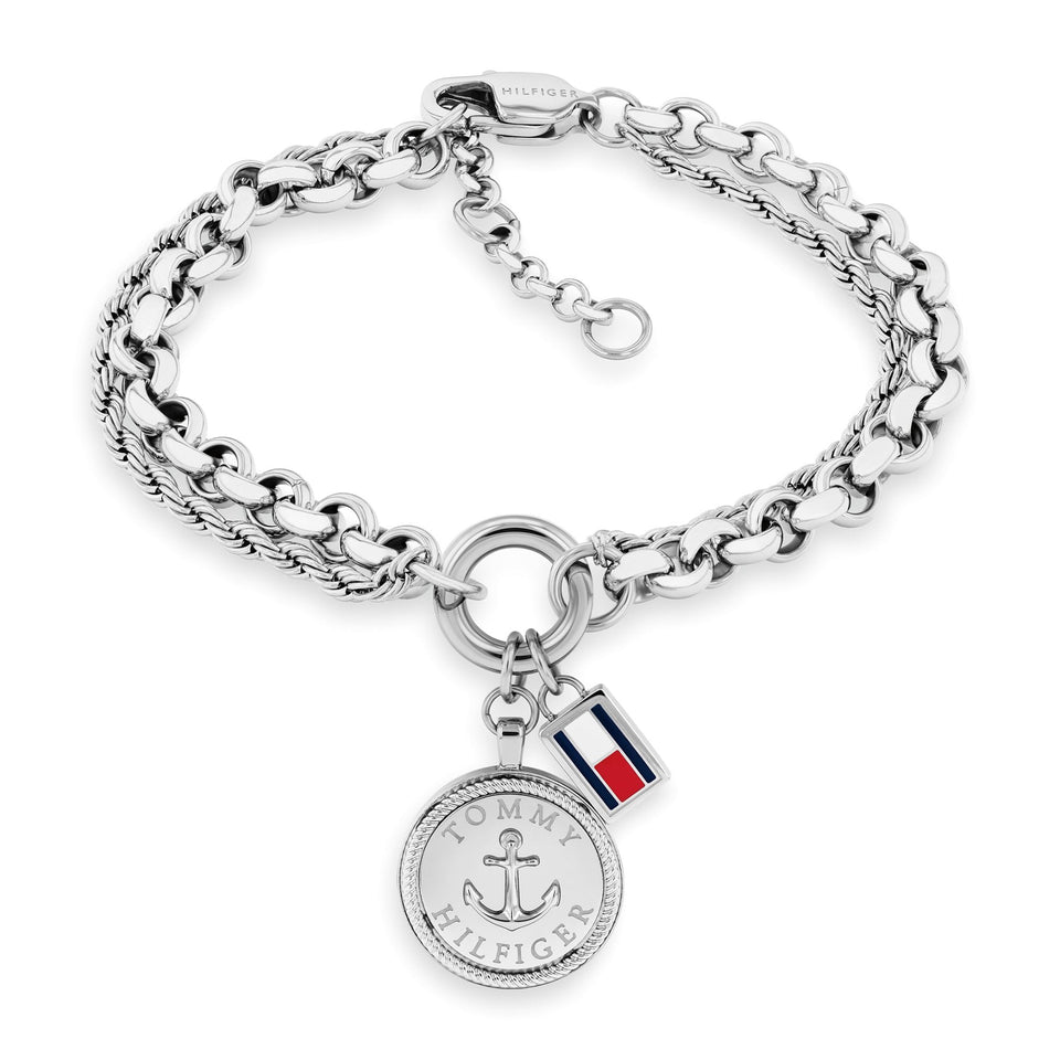 Tommy Hilfiger Ladies Charms Multi Chain Anchor Bracelet