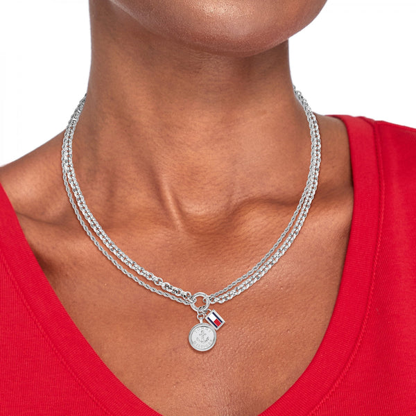 Tommy Hilfiger Ladies Charms Multi Chain Anchor Necklace