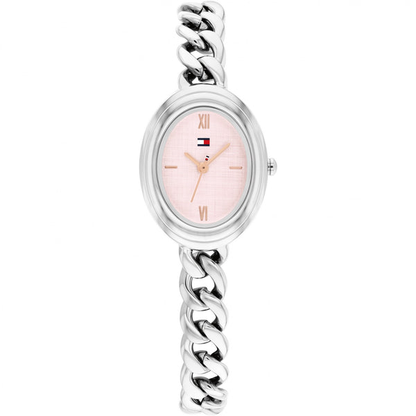 Tommy Hilfiger Ladies Demi Pink Oval Dial Stainless Steel Watch