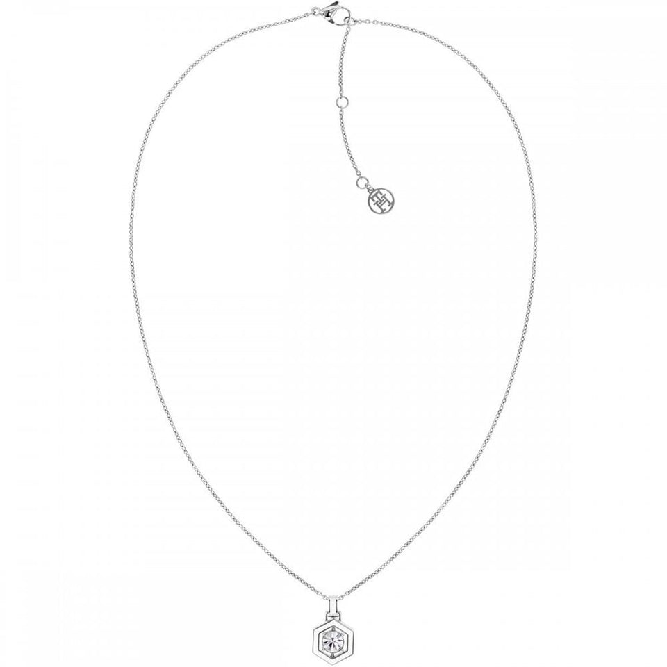 Tommy Hilfiger Ladies Geometric Stone Set Enamel Necklace