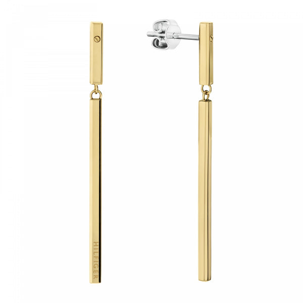 Tommy Hilfiger Ladies Gold Plated Bar Dropper Earrings