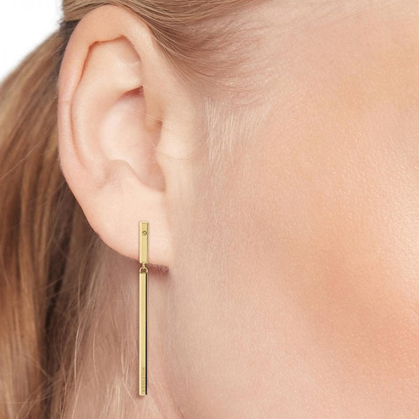Tommy Hilfiger Ladies Gold Plated Bar Dropper Earrings