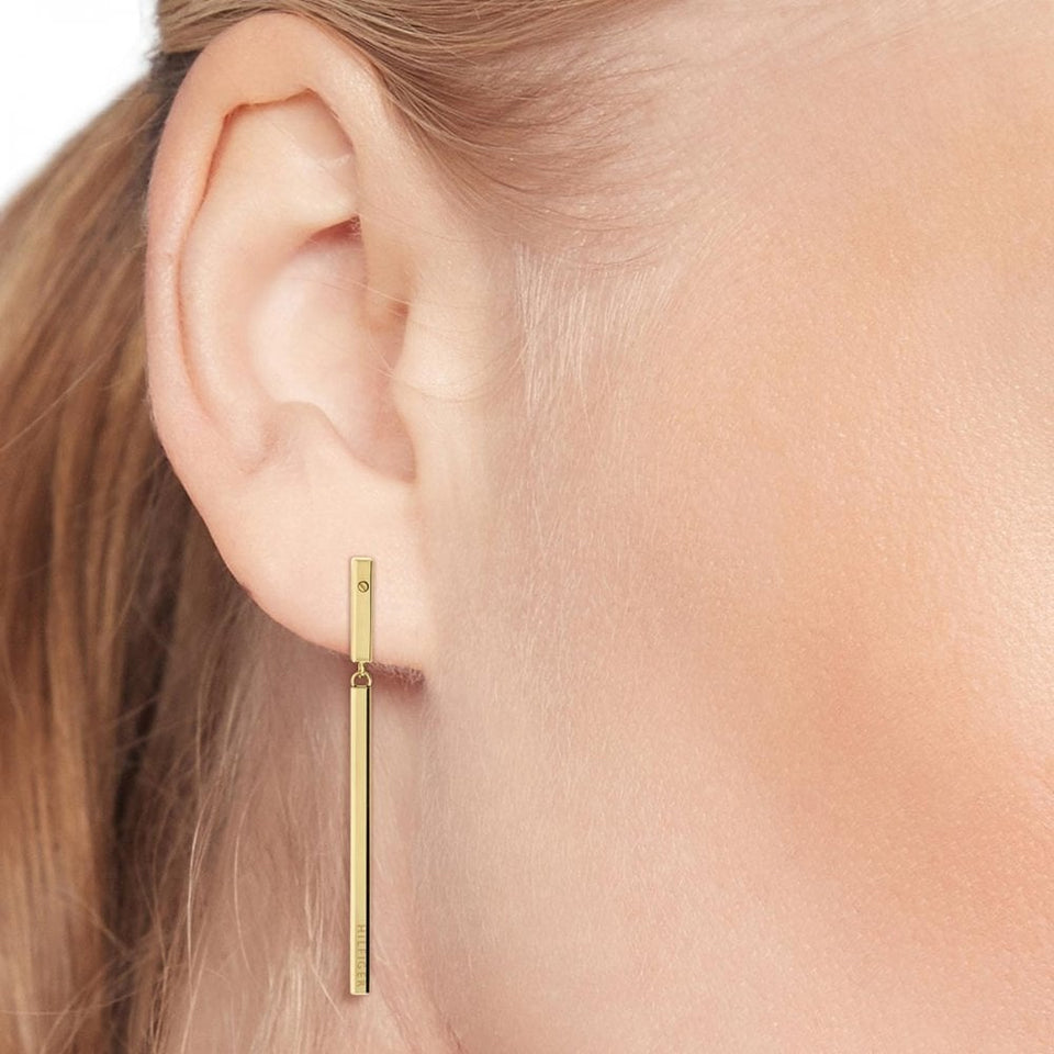 Tommy Hilfiger Ladies Gold Plated Bar Dropper Earrings