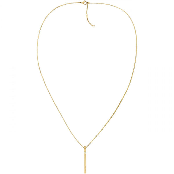 Tommy Hilfiger Ladies Gold Plated Bar Dropper Necklace