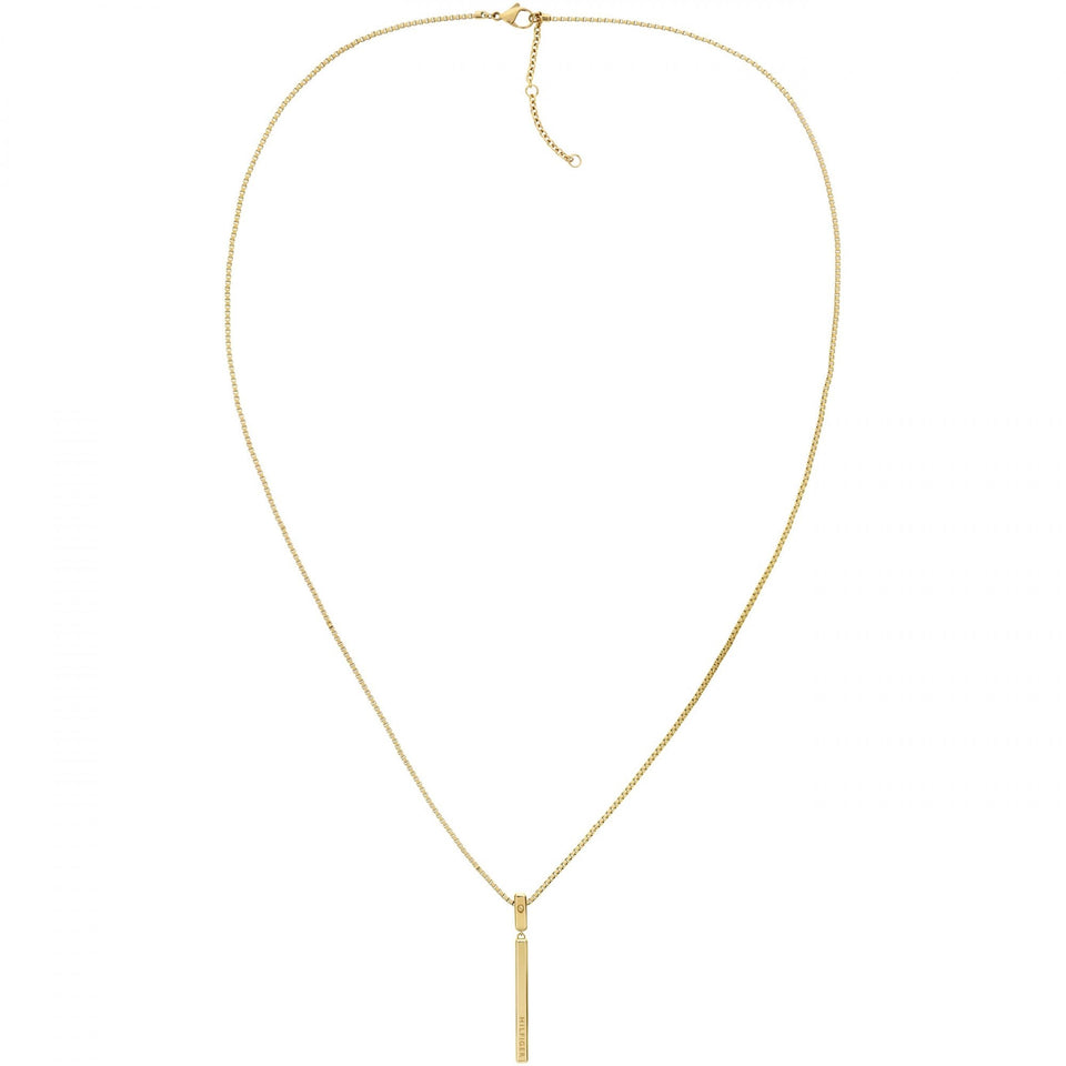 Tommy Hilfiger Ladies Gold Plated Bar Dropper Necklace