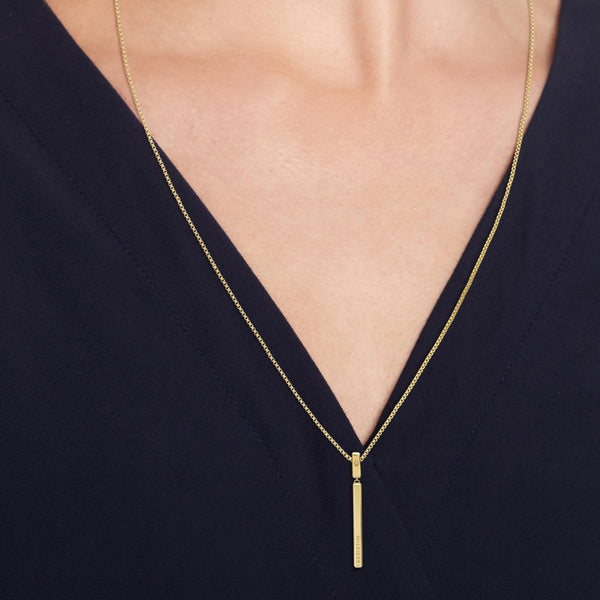 Tommy Hilfiger Ladies Gold Plated Bar Dropper Necklace