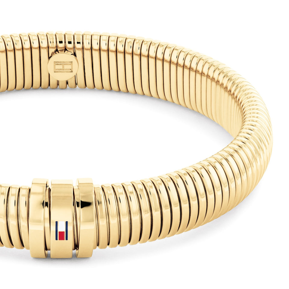 Tommy Hilfiger Ladies Gold Plated Chunky Stretch Bracelet