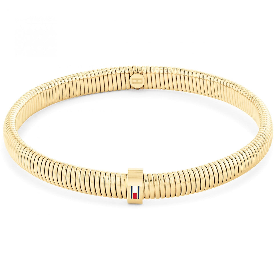 Tommy Hilfiger Ladies Gold Plated Slim Stretch Bracelet