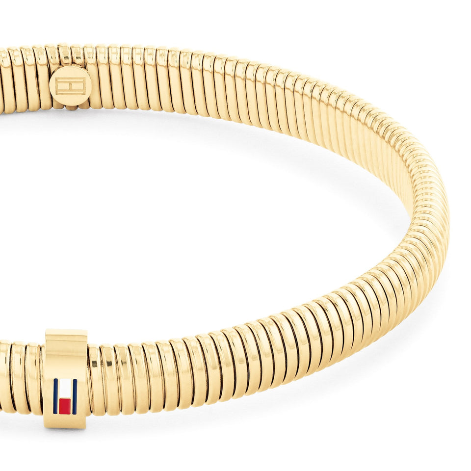 Tommy Hilfiger Ladies Gold Plated Slim Stretch Bracelet