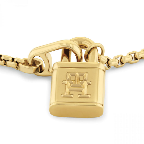 Tommy Hilfiger Ladies Gold Plated Stainless Steel Padlock Bracelet