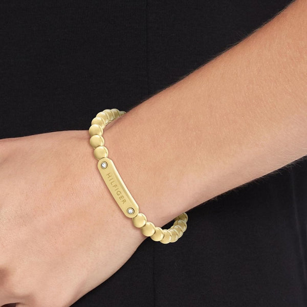Tommy Hilfiger Ladies Gold Plated Stone Set Beaded Bracelet