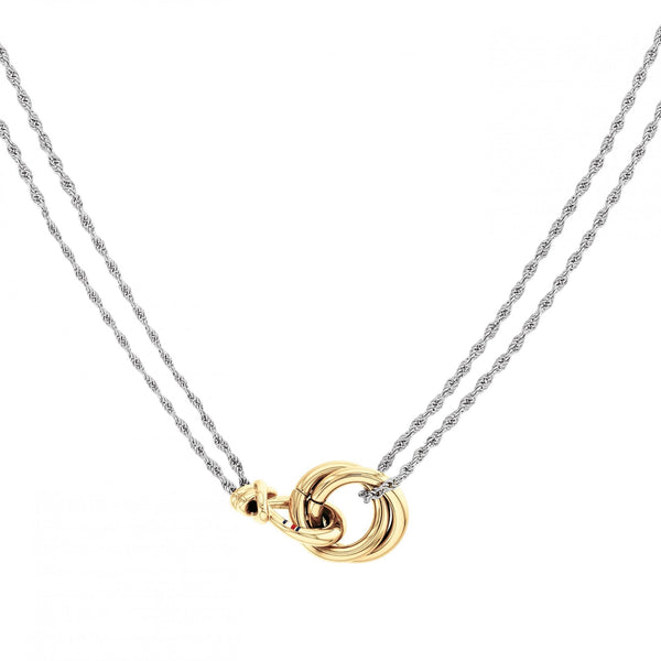 Tommy Hilfiger Ladies Gold Toned Double Chain Knot Necklace