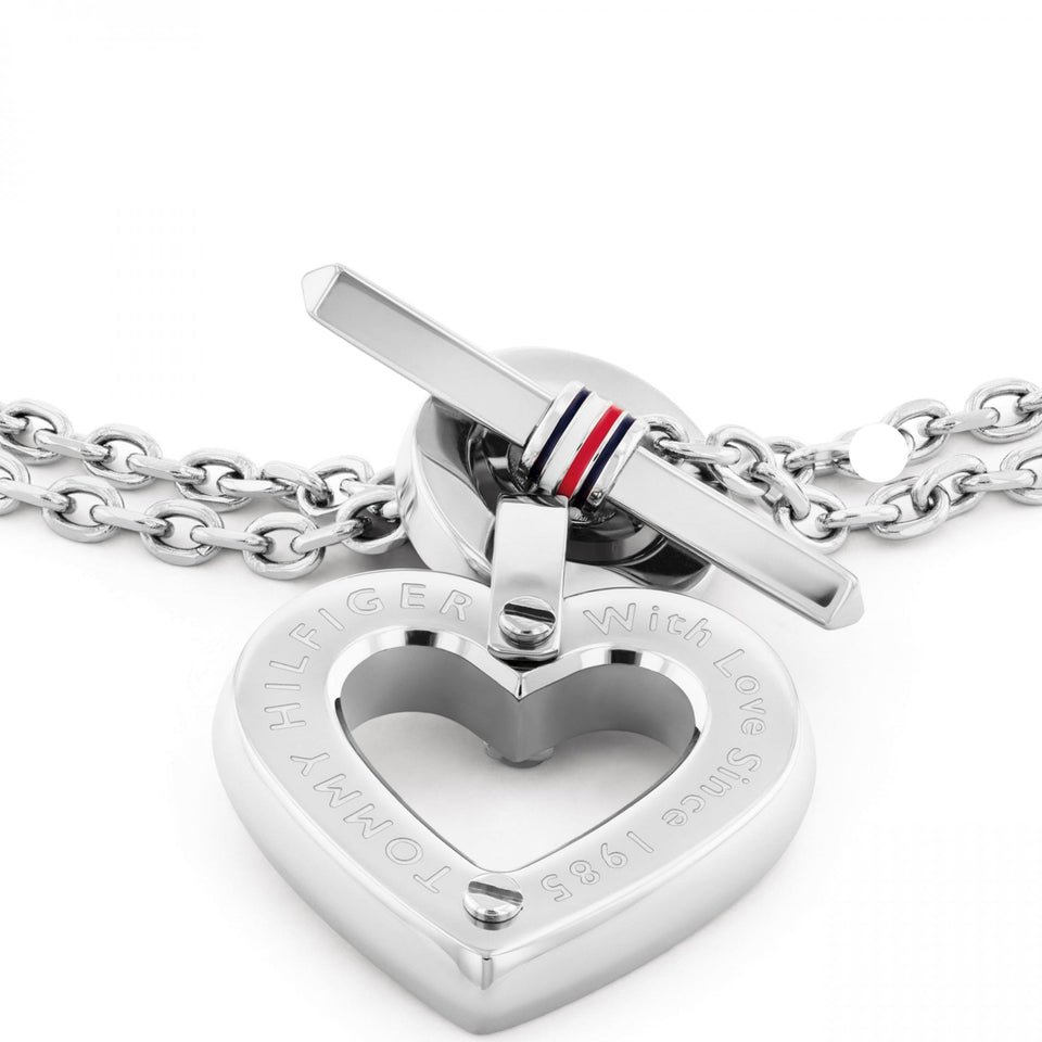 Tommy Hilfiger Ladies Heart Layered Chain Toggle Bracelet