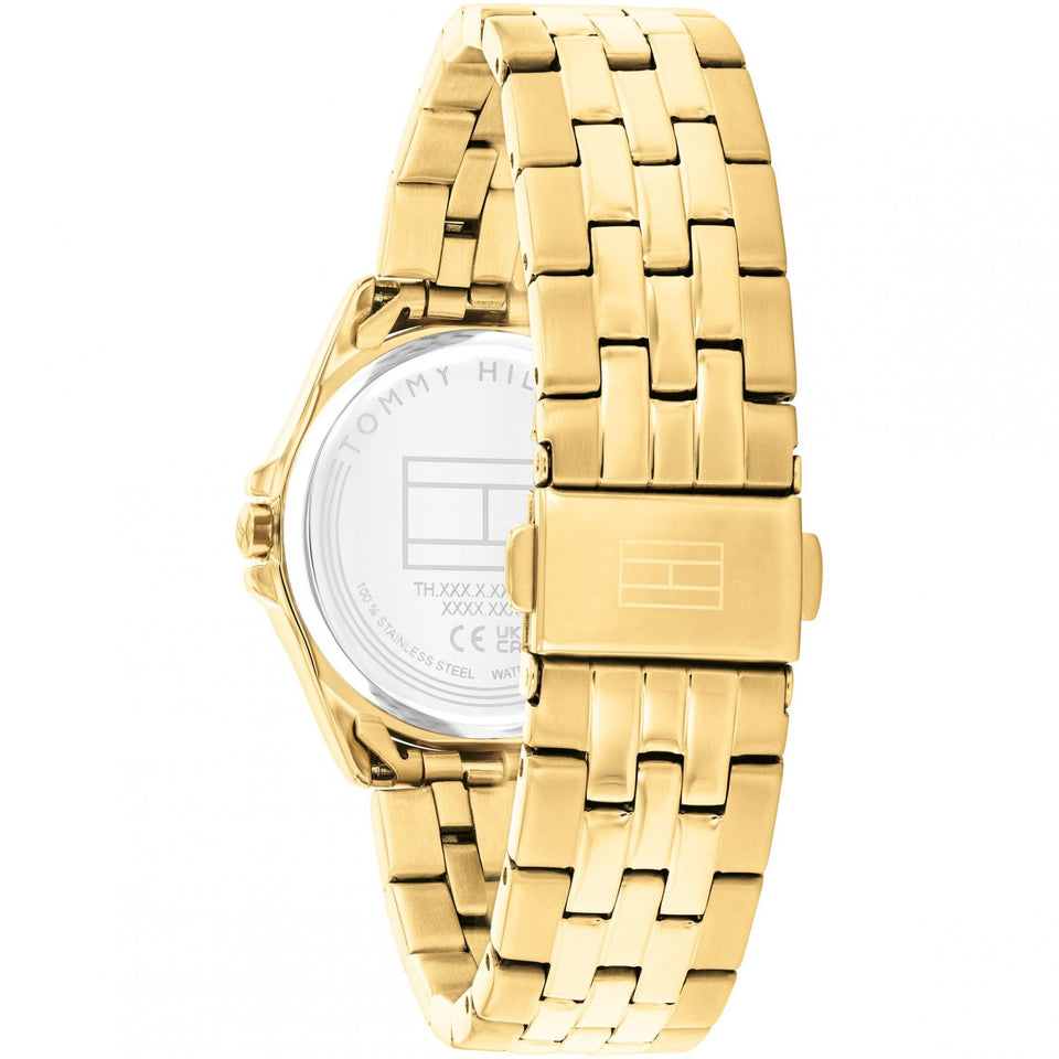 Tommy Hilfiger Ladies Jade Green Dial Gold Toned Bracelet Watch