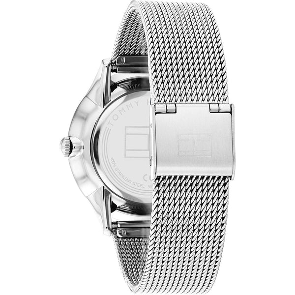 Tommy Hilfiger Ladies Layla 38mm White Dial Mesh Bracelet Watch