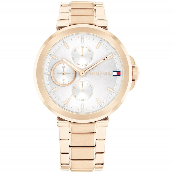 Tommy Hilfiger Ladies Lori 38mm White Dial Rose Plated  Watch