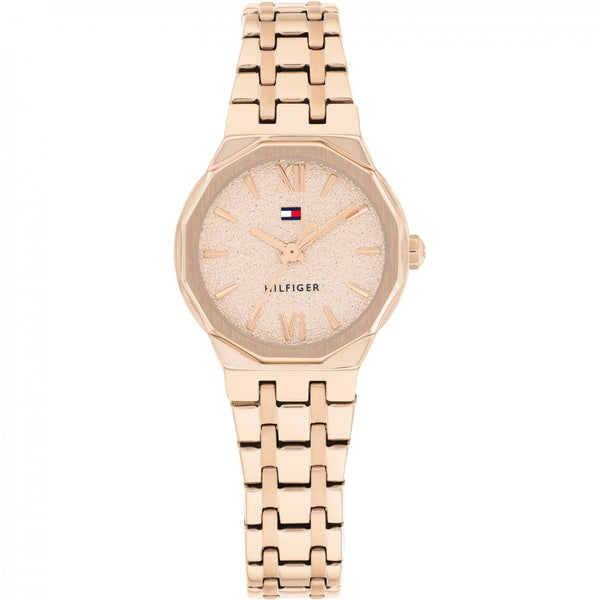 Tommy Hilfiger Ladies Mackenzie Rose Tone Octagonal Dial Watch