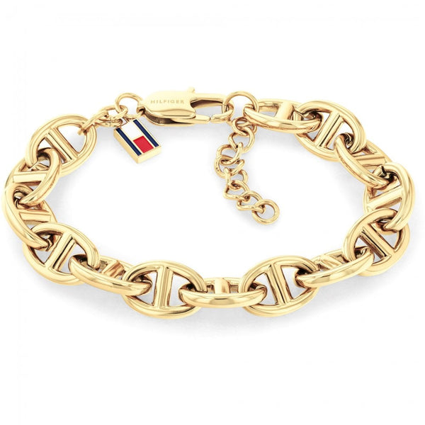 Tommy Hilfiger Ladies Marina Gold Tone Link Bracelet