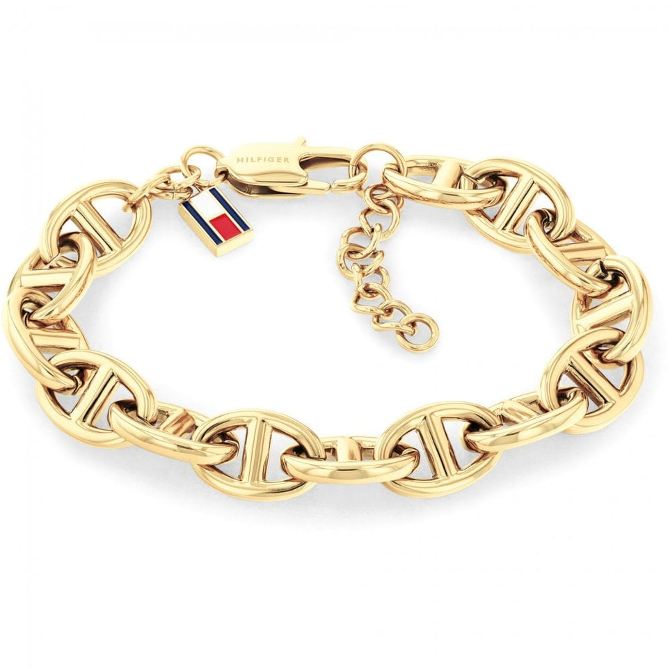 Tommy Hilfiger Ladies Marina Gold Tone Link Bracelet