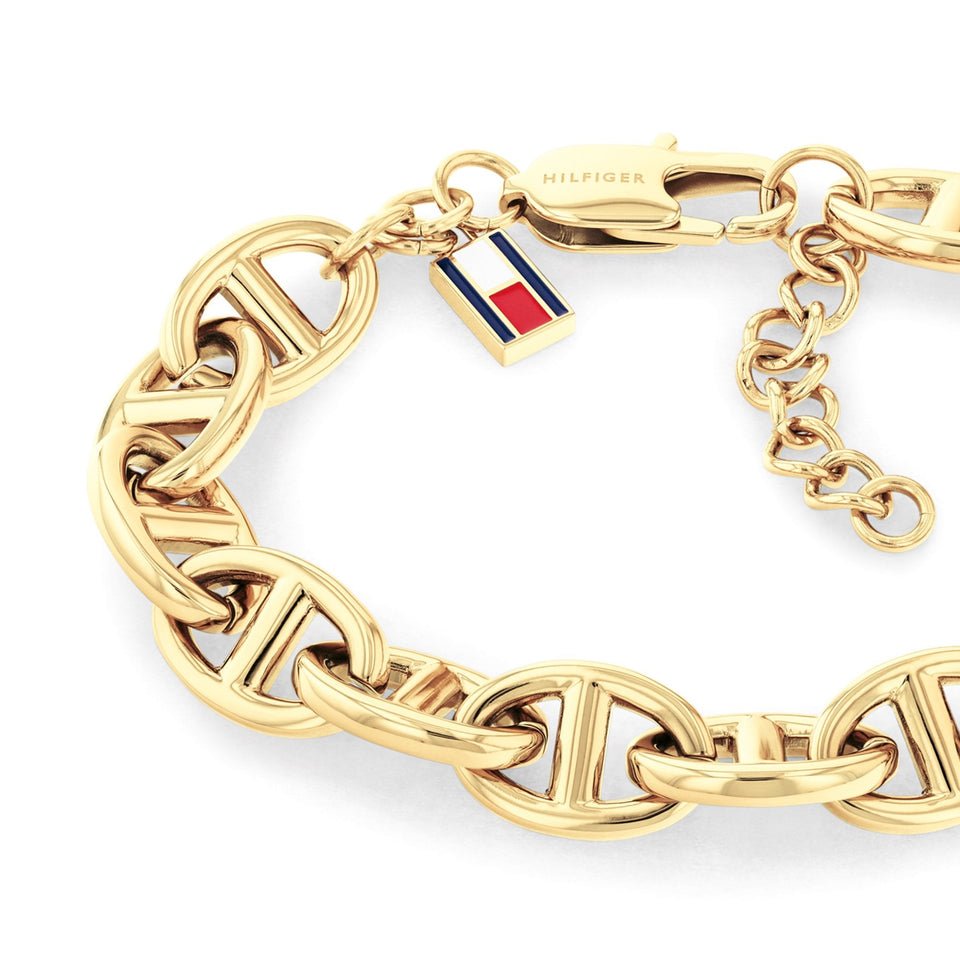 Tommy Hilfiger Ladies Marina Gold Tone Link Bracelet