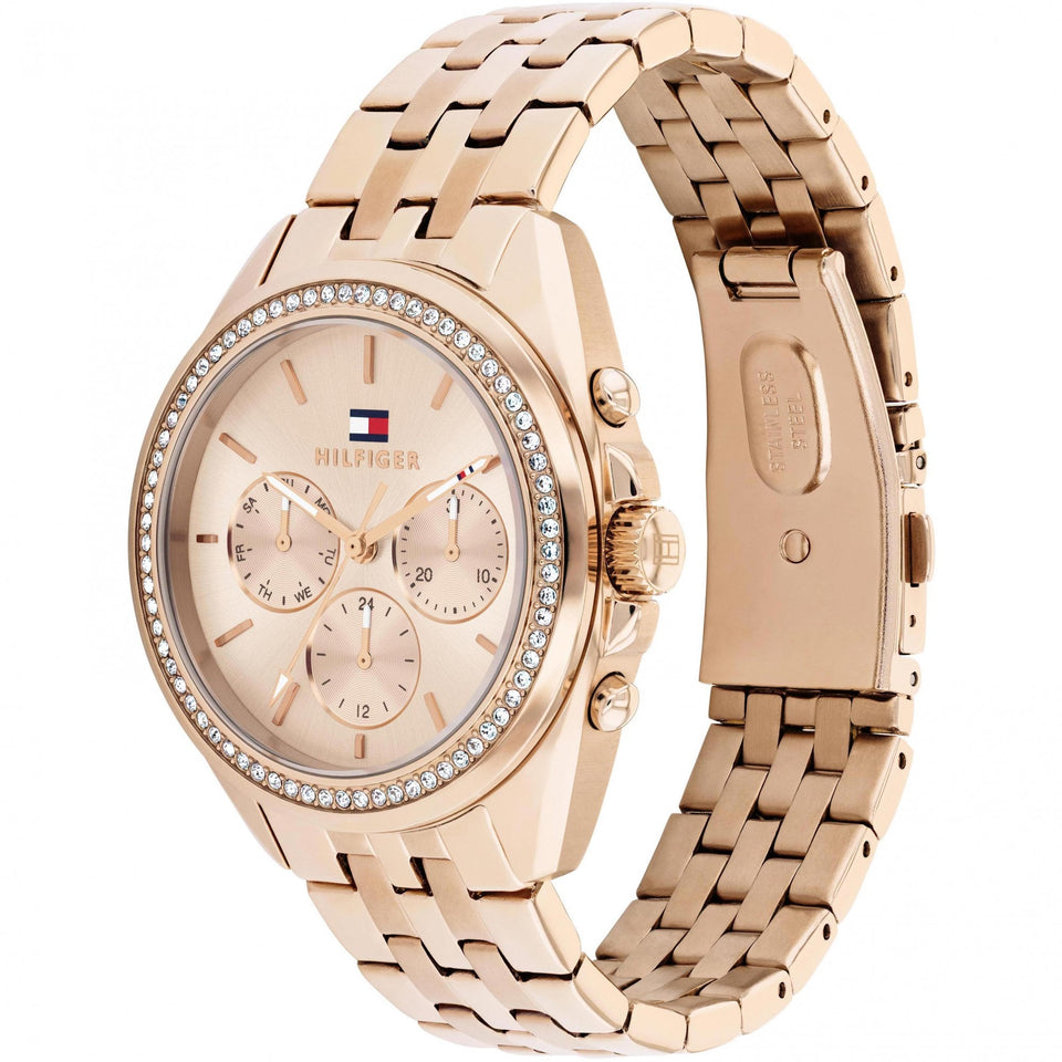 Tommy Hilfiger Ladies Mellie 36mm Rose Gold Toned Bracelet Watch