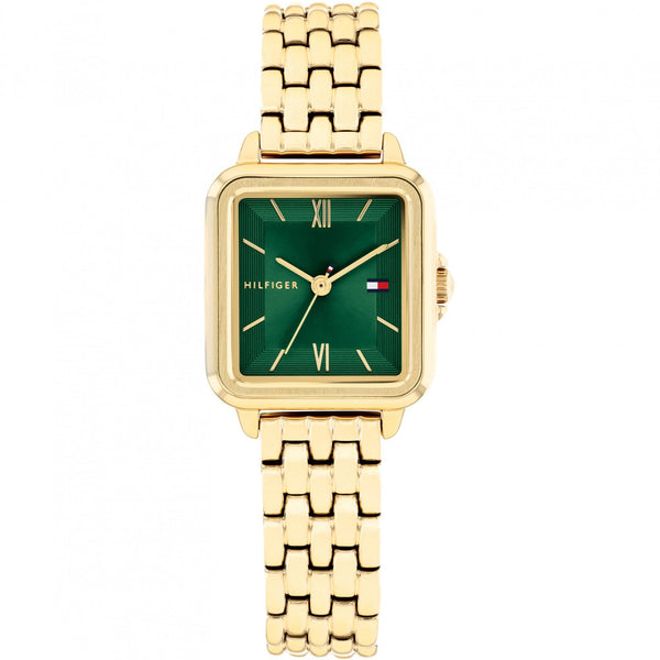 Tommy Hilfiger Ladies Mia Green Dial Gold Toned Bracelet Watch