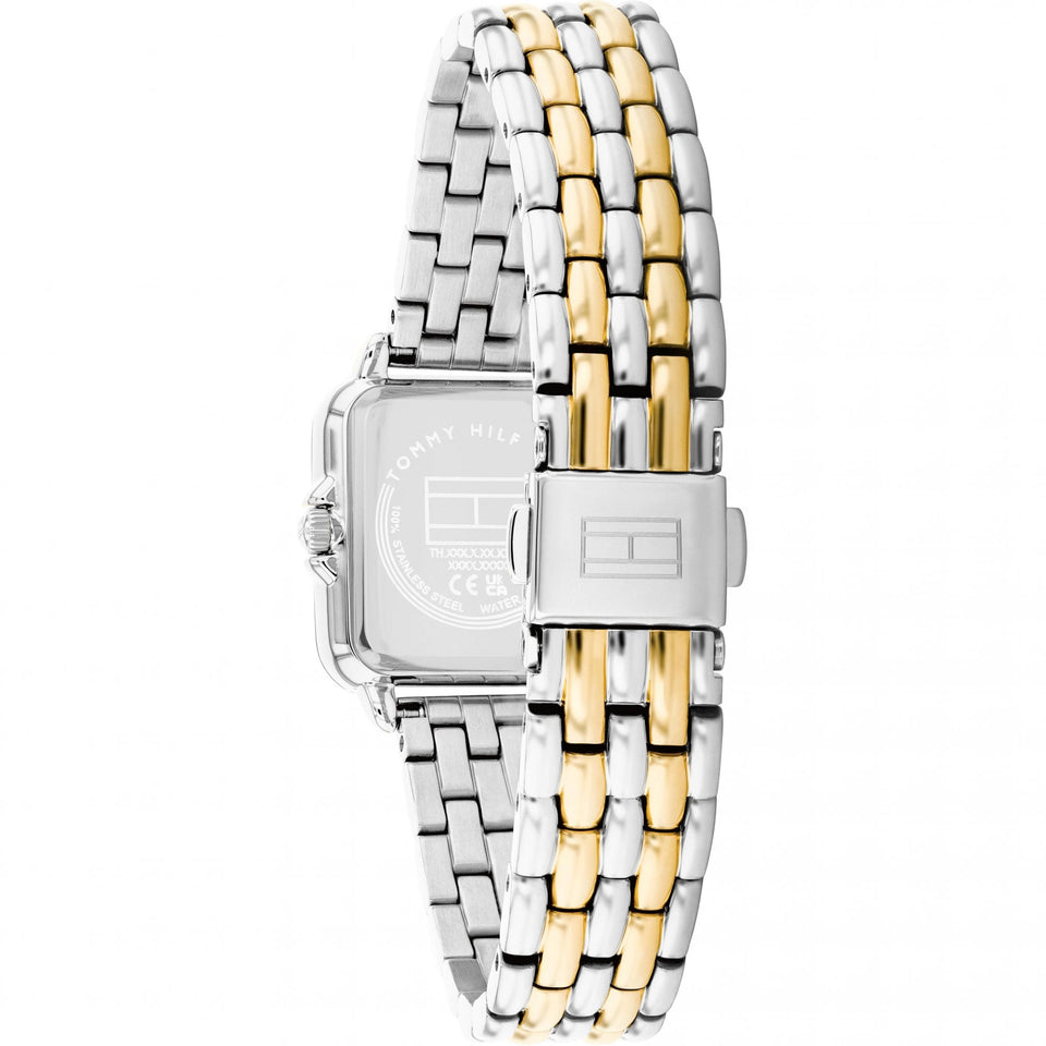 Tommy Hilfiger Ladies Mia Square Dial Two Tone Bracelet Watch
