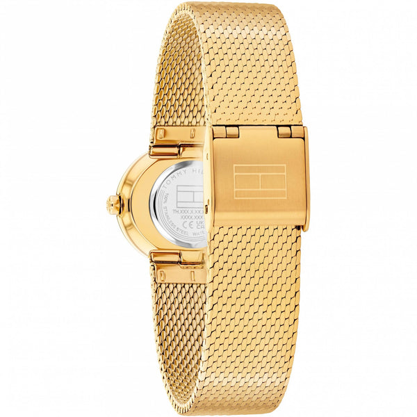 Tommy Hilfiger Ladies Moira Stone Set Gold Toned Mesh Bracelet Watch