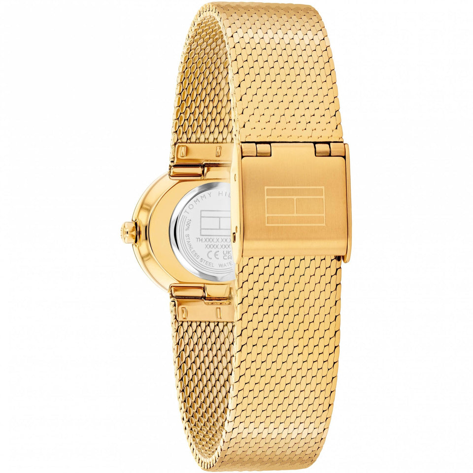 Tommy Hilfiger Ladies Moira Stone Set Gold Toned Mesh Bracelet Watch