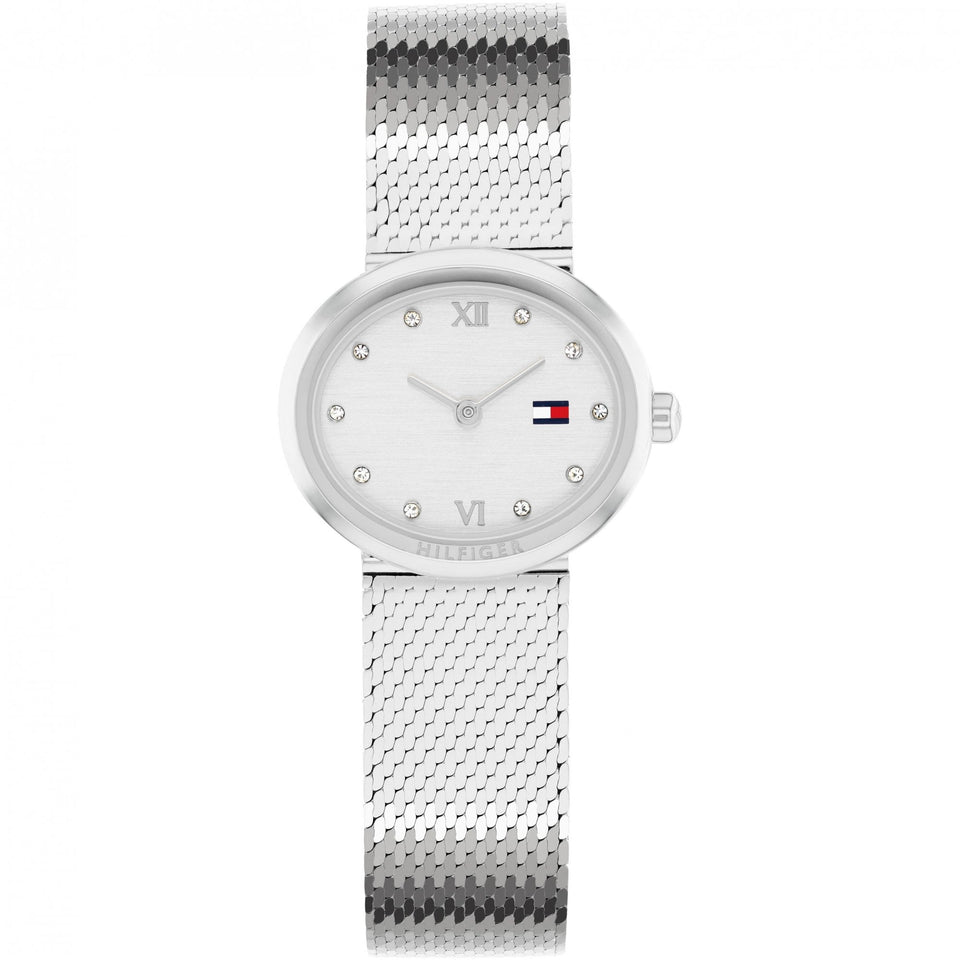 Tommy Hilfiger Ladies Moira Stone Set Mesh Bracelet Watch