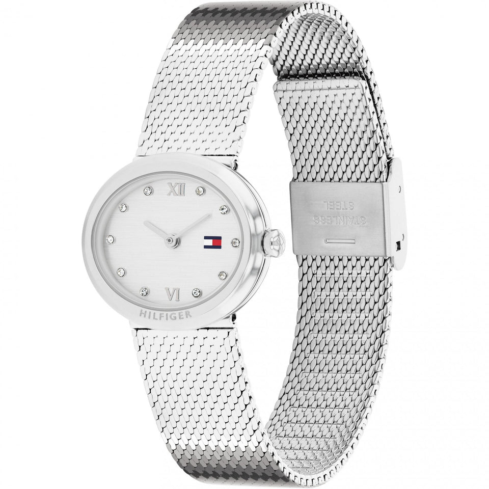Tommy Hilfiger Ladies Moira Stone Set Mesh Bracelet Watch