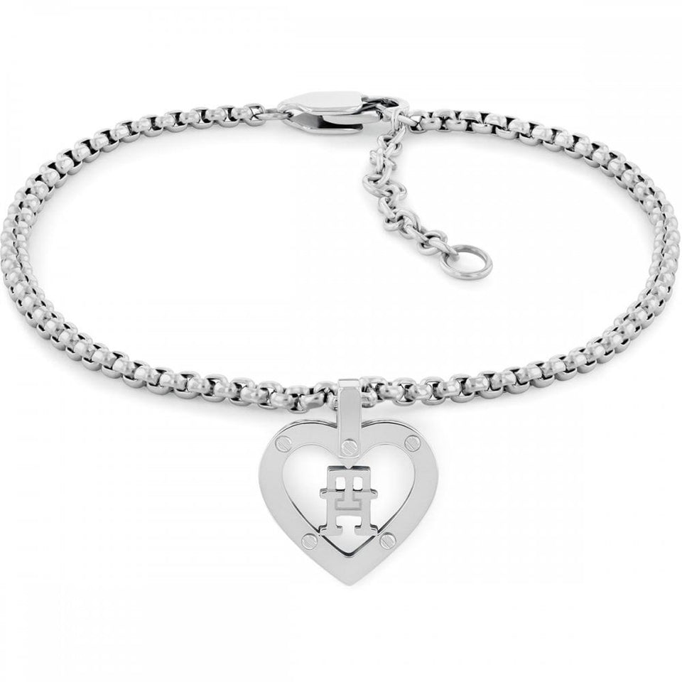 Tommy Hilfiger Ladies Monogram Hearts Chain Bracelet