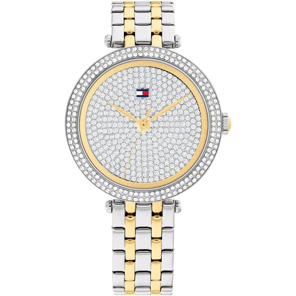 Tommy Hilfiger Ladies Natalie 34mm Stone Set Dial Two Tone Watch