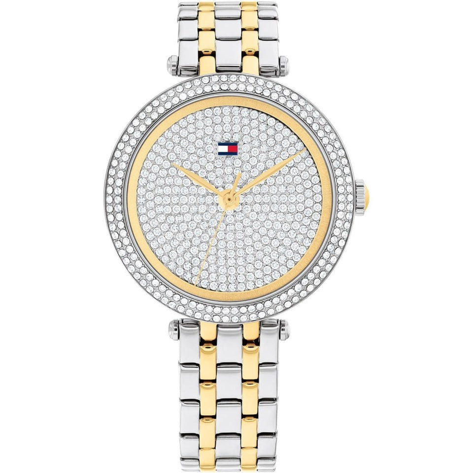 Tommy Hilfiger Ladies Natalie 34mm Stone Set Dial Two Tone Watch