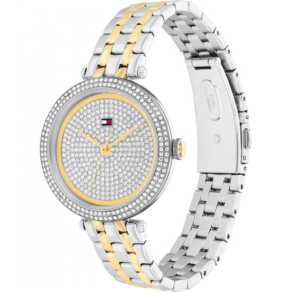 Tommy Hilfiger Ladies Natalie 34mm Stone Set Dial Two Tone Watch