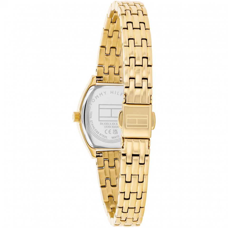 Tommy Hilfiger Ladies Norah White Dial Gold Plated Watch