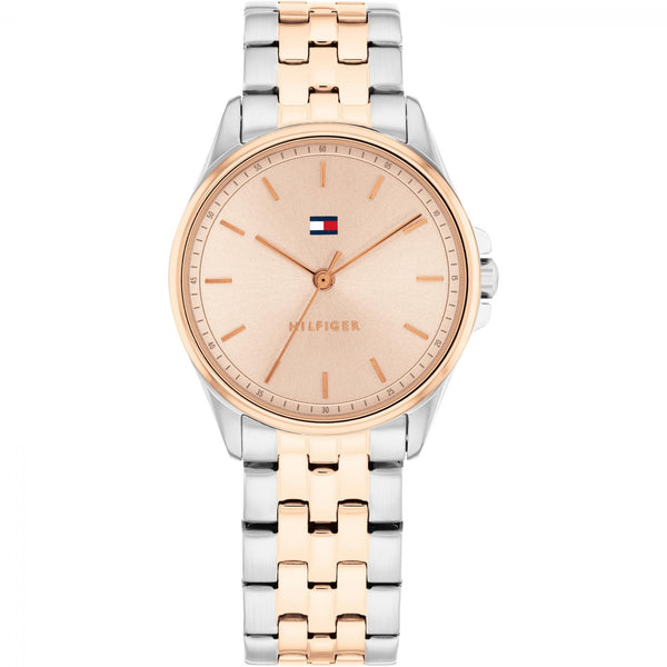 Tommy Hilfiger Ladies Rose Gold Dial 30mm Two Tone Watch